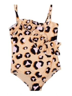 Shade Critters Leopard Animal Print Ruffle One-Piece Swimsuit Girls 3T